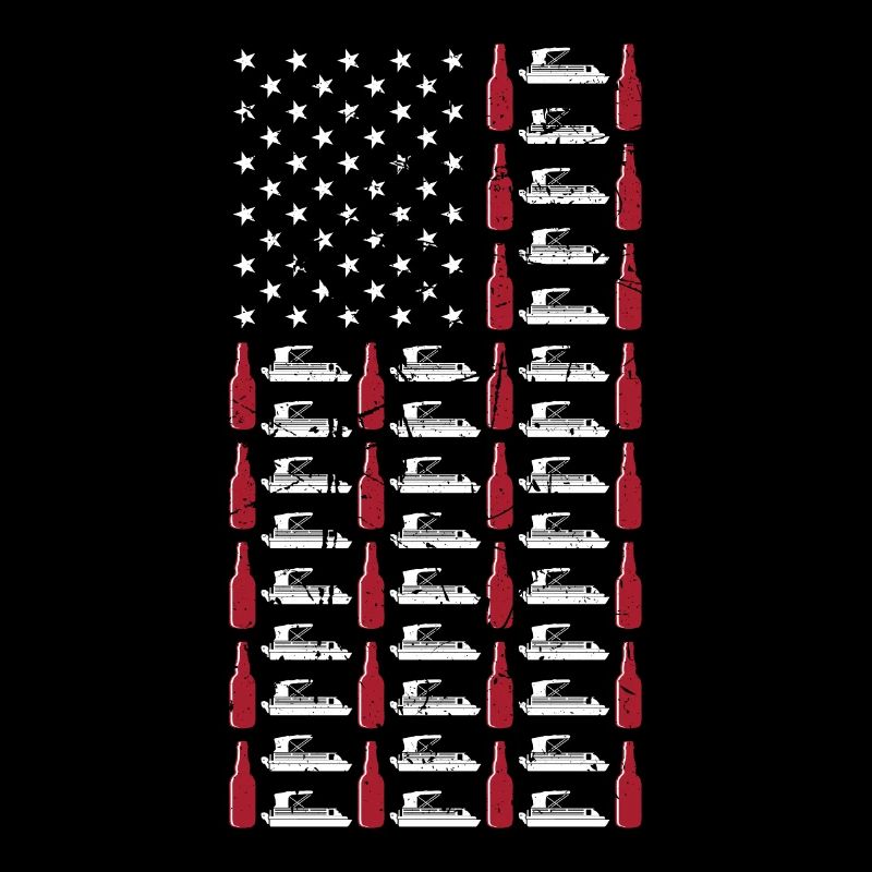 Pontonboot Amerikanische Flagge Boote Bier 4. von