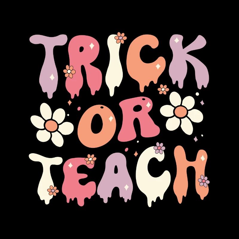 Groovy Lehrer Halloween Trick oder Teach 70s Geschenk