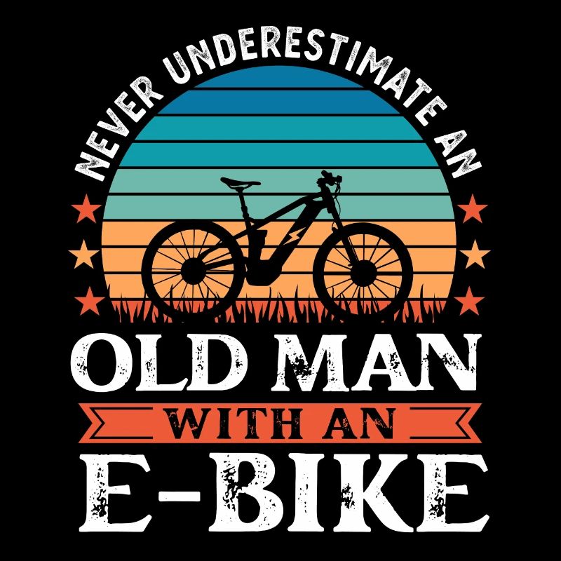 Old Man with an Ebike Funny Ebiker Gift