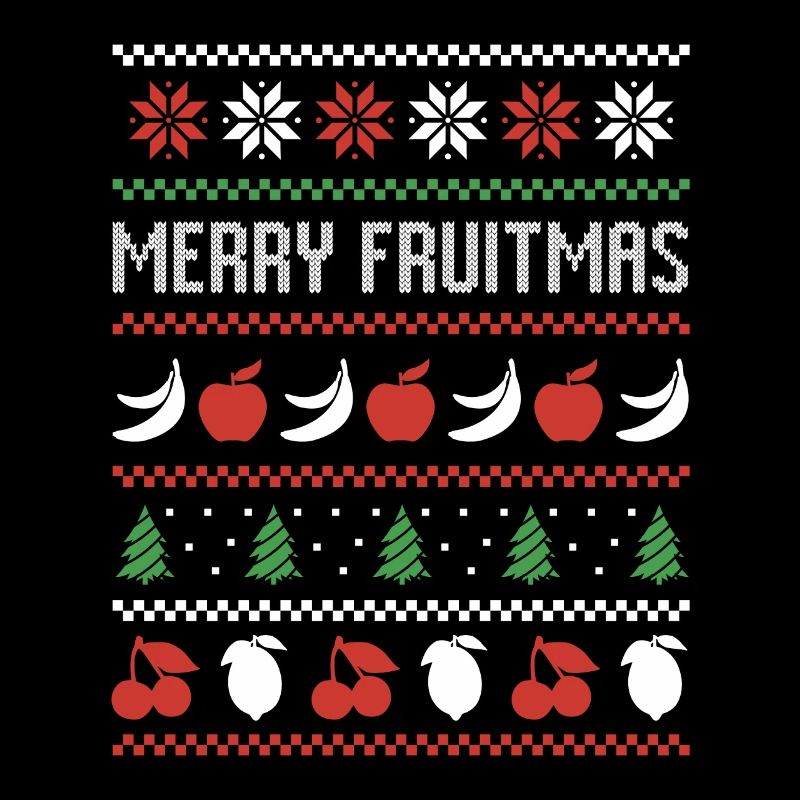 Frucht Banane Apfel Vogel Hässlicher Weihnachten Pullover