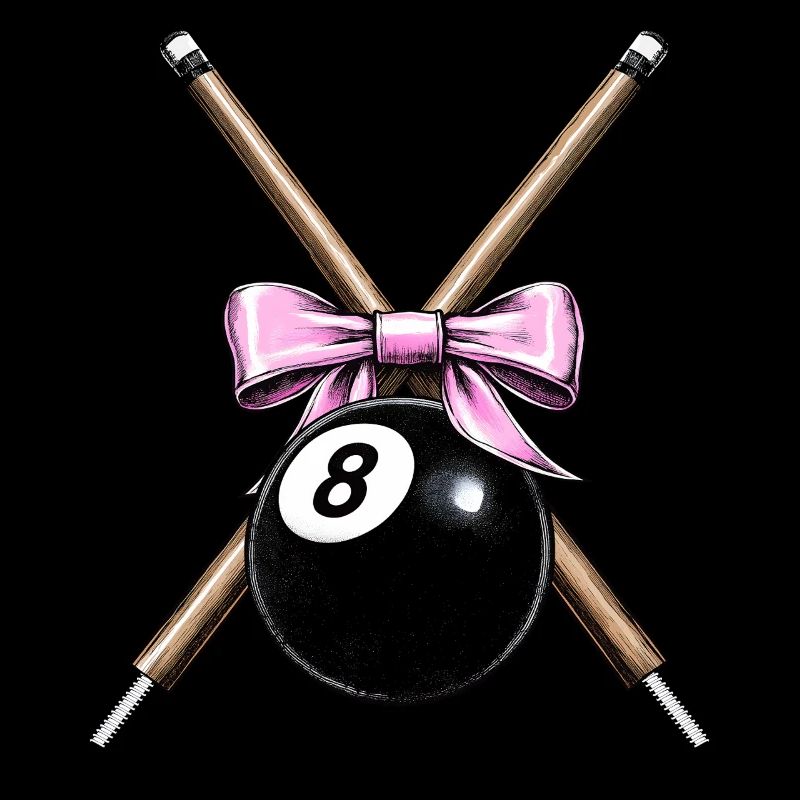 Coquette Bow Billard Pool Ball Queue Mädchen Mom