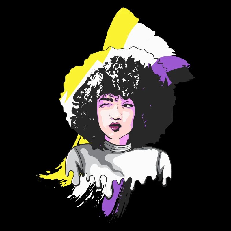 Afro Girl Nonbinary Pride Schwarze Geschichte Mela