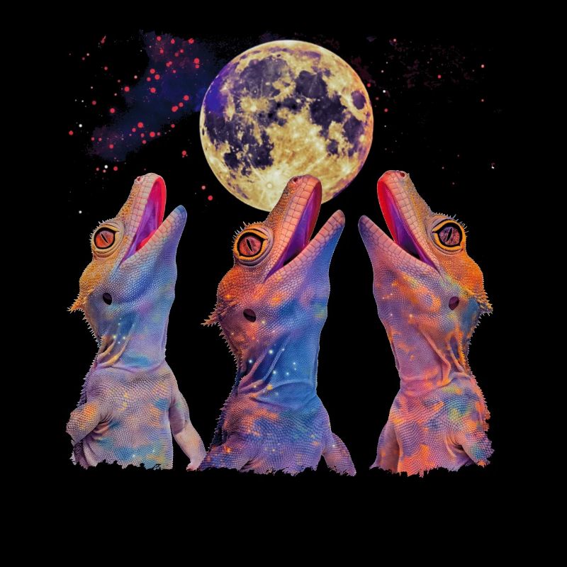 Crested Lizard Howling Moon
