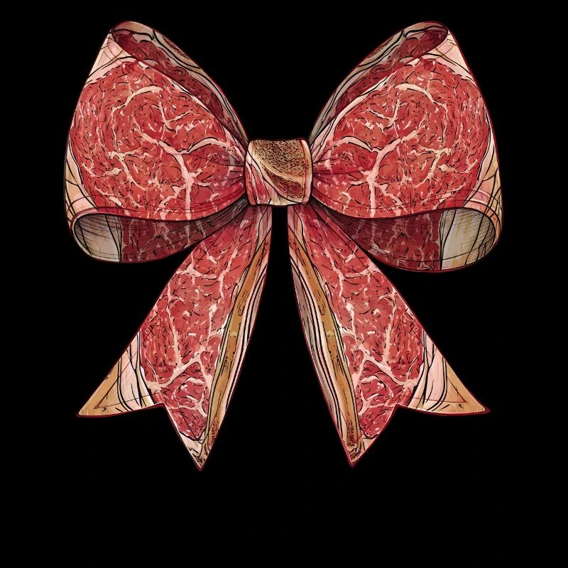Coquette Bow Butcher Meat Cleaver Pattern Ribbon