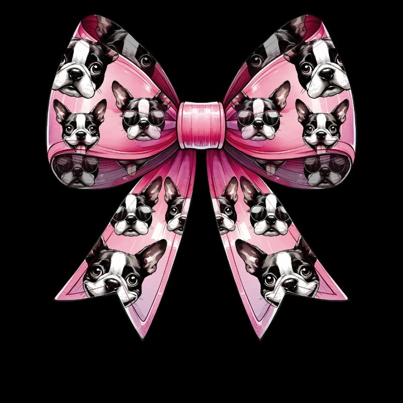 Coquette Bow Boston Terrier Chien Maman
