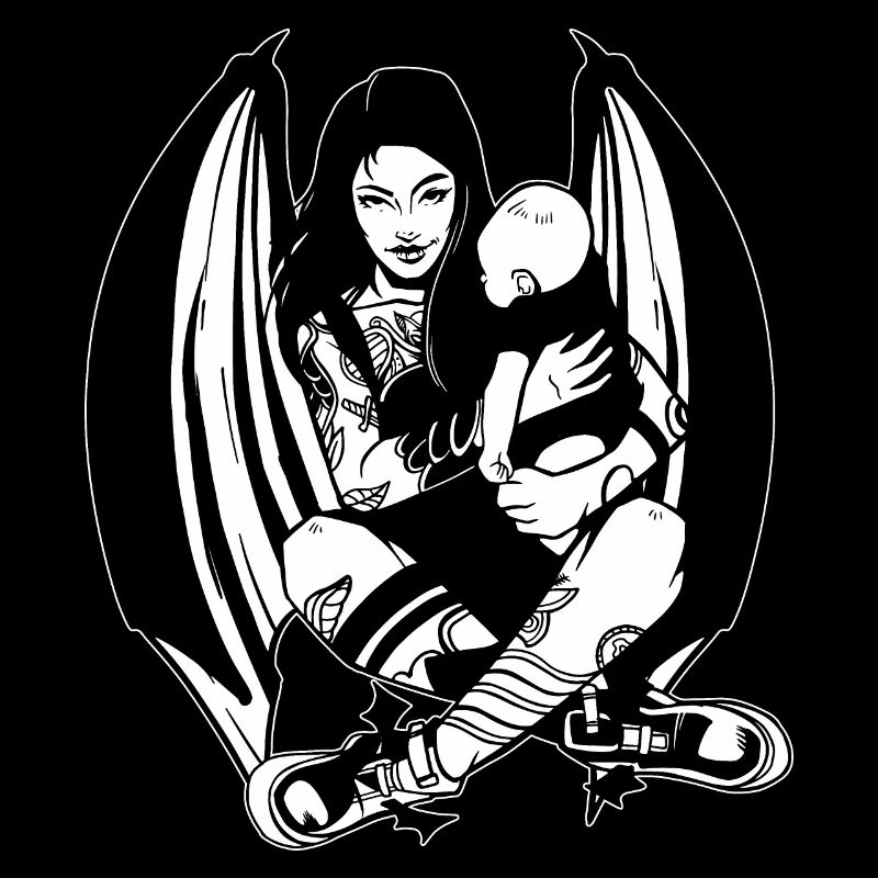 GOTH MOM GOTHIC MAMA SANTAN WERDENDE MUTTER