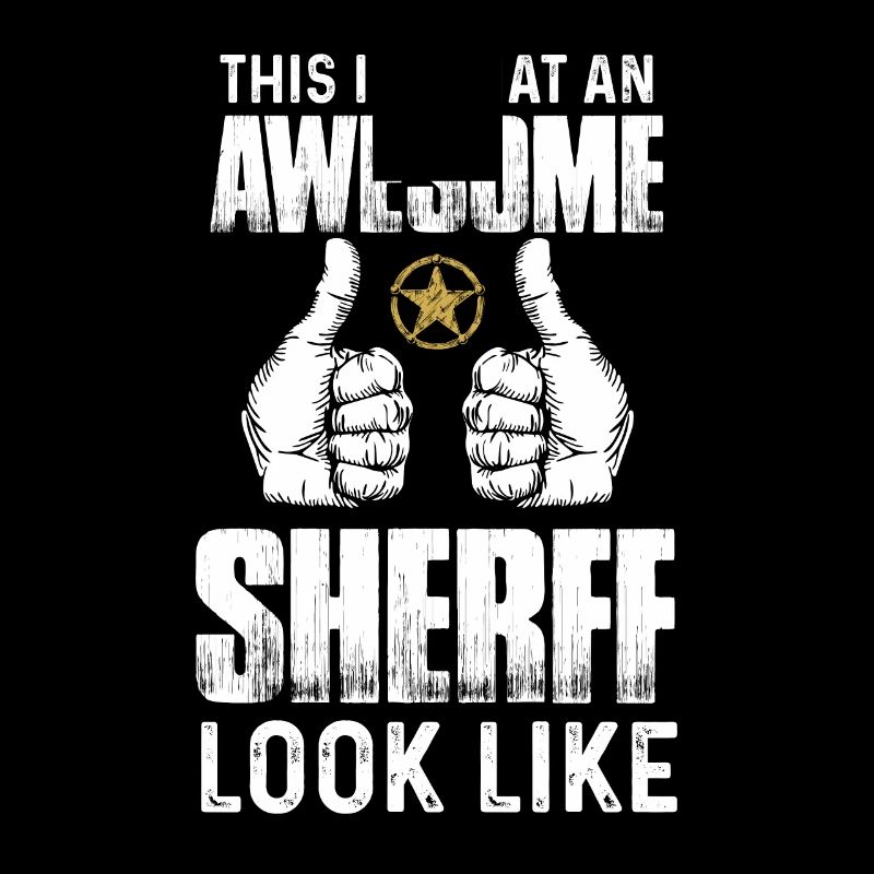 Awesome Sheriff mit Sheriffstern bei der Arbeit