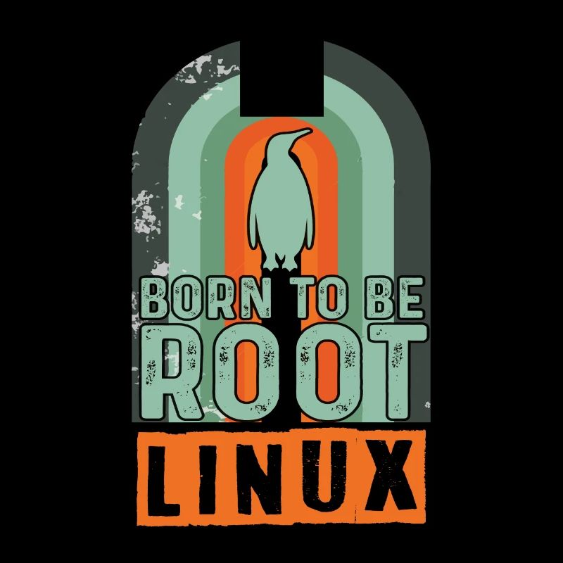 Born To Be Root Retro Linux Nerd Coding Geek