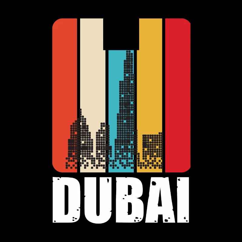 Dubai Emirate Burj Khalifa Retro VAE