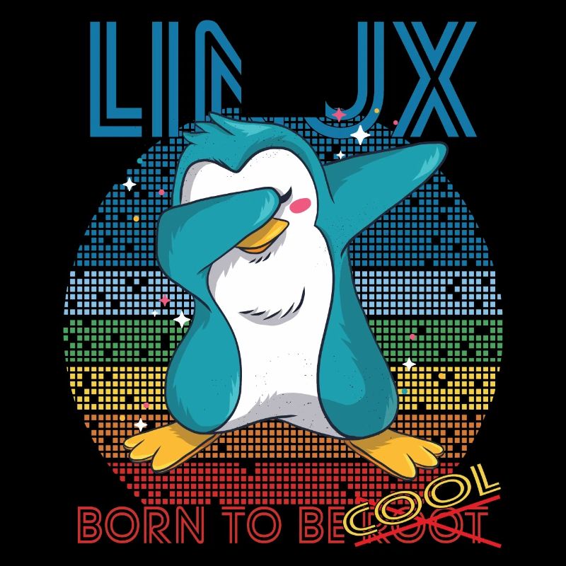 Linux Cool Born To Be Root Cute Penguin Geek Admin