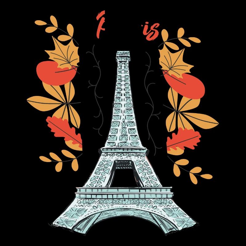 Paris mit Herbstblättern Eiffelturm im Herbst Fran