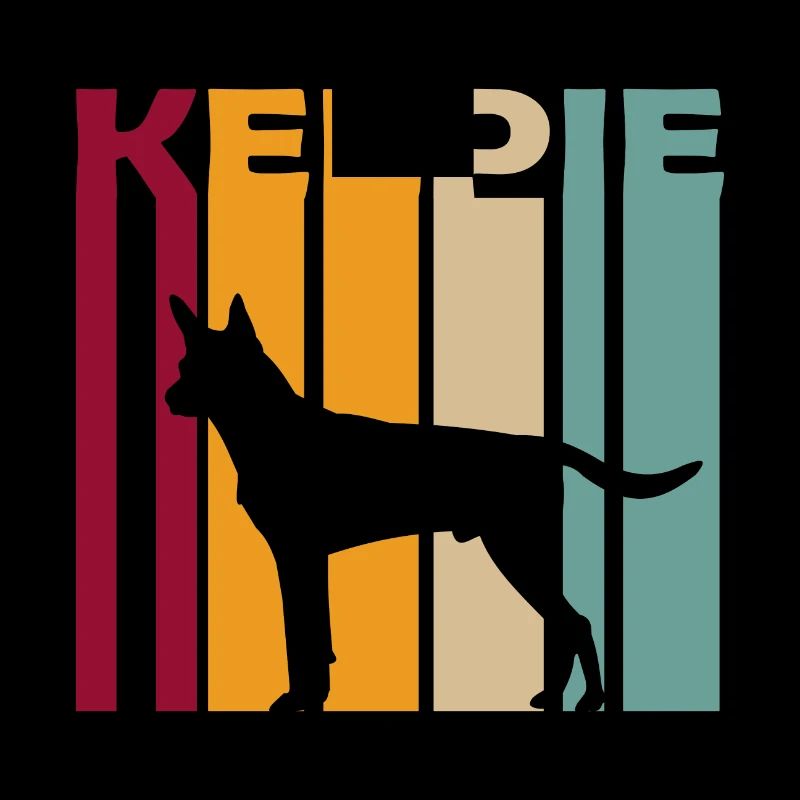 Australian Kelpie Schäferhund Retro Silhouette
