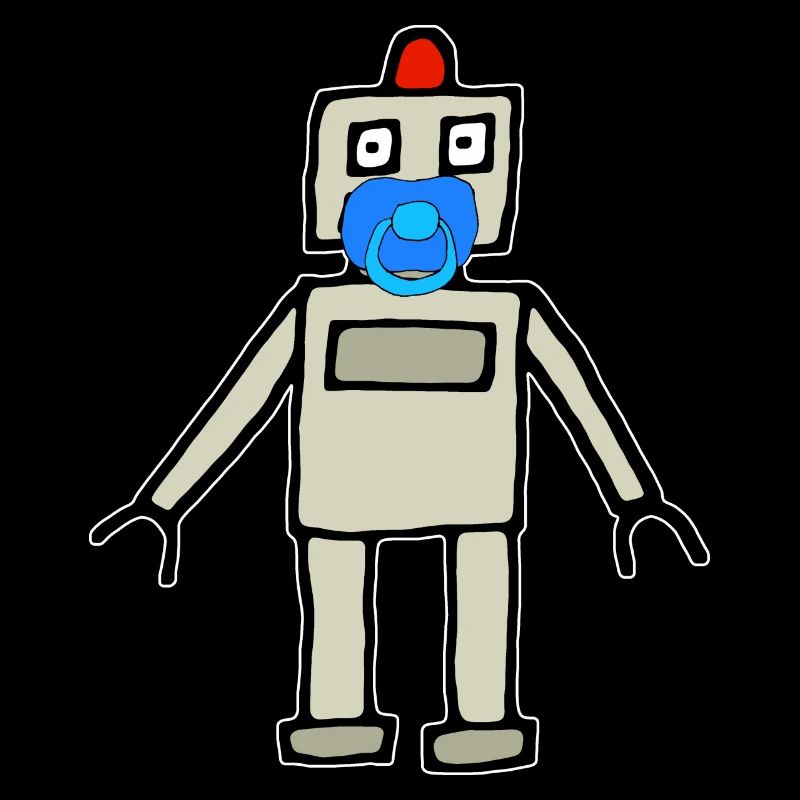 Baby robot with pacifier