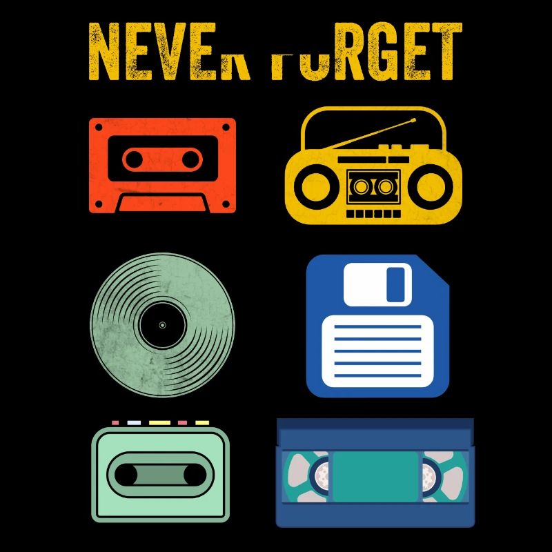 Never Forget Retro electronic devices Vintage