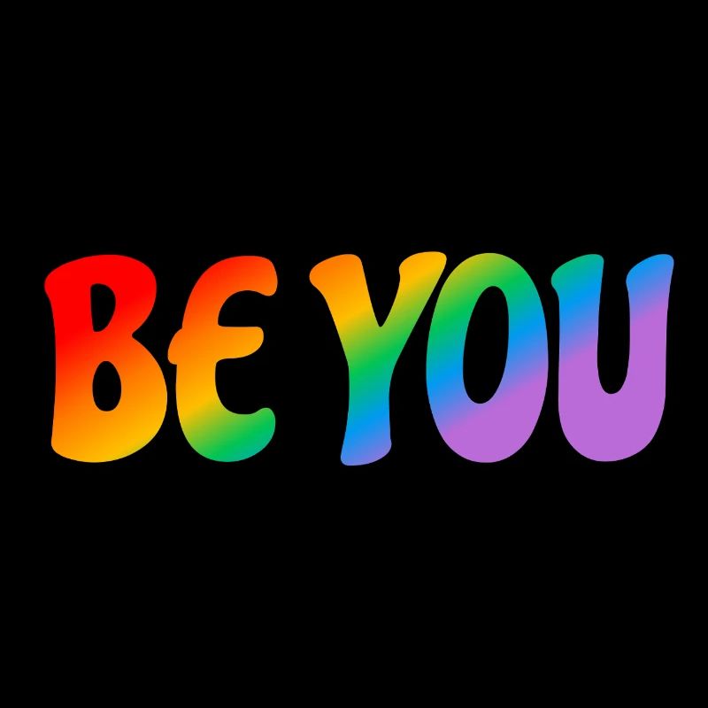 Sei du Regenbogen Text LGBTQ Pride Monat