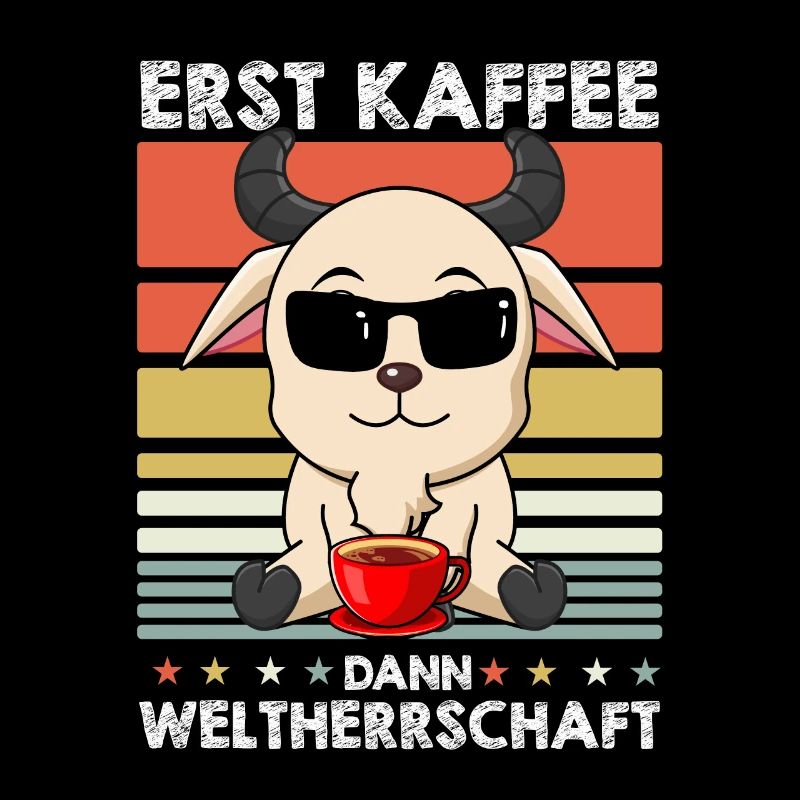 Ziege Sonnenbrille Kaffee