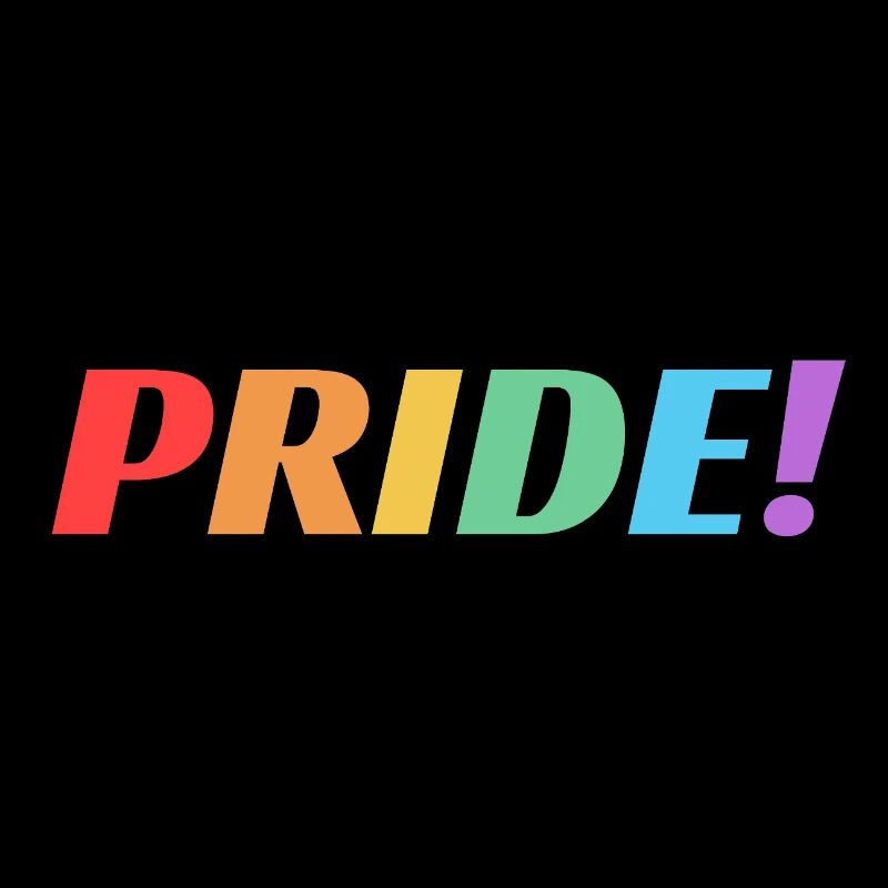 Pride rainbow text