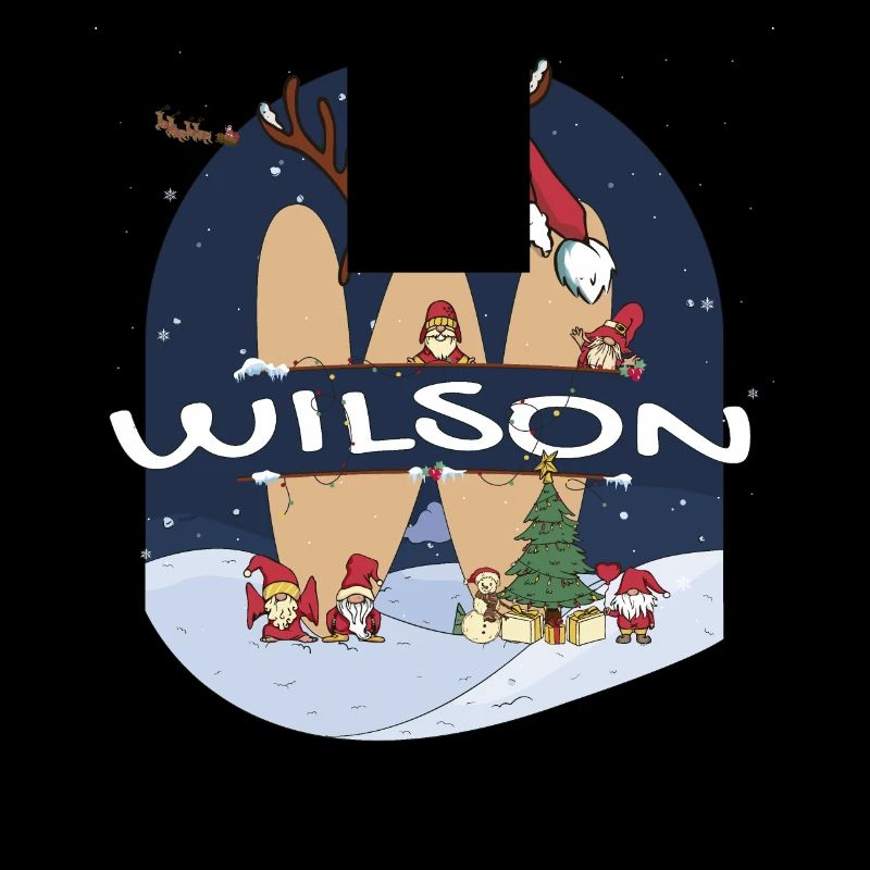 Impressionnant Wilson nom w chapeau de père Noël dans le thème de Noël