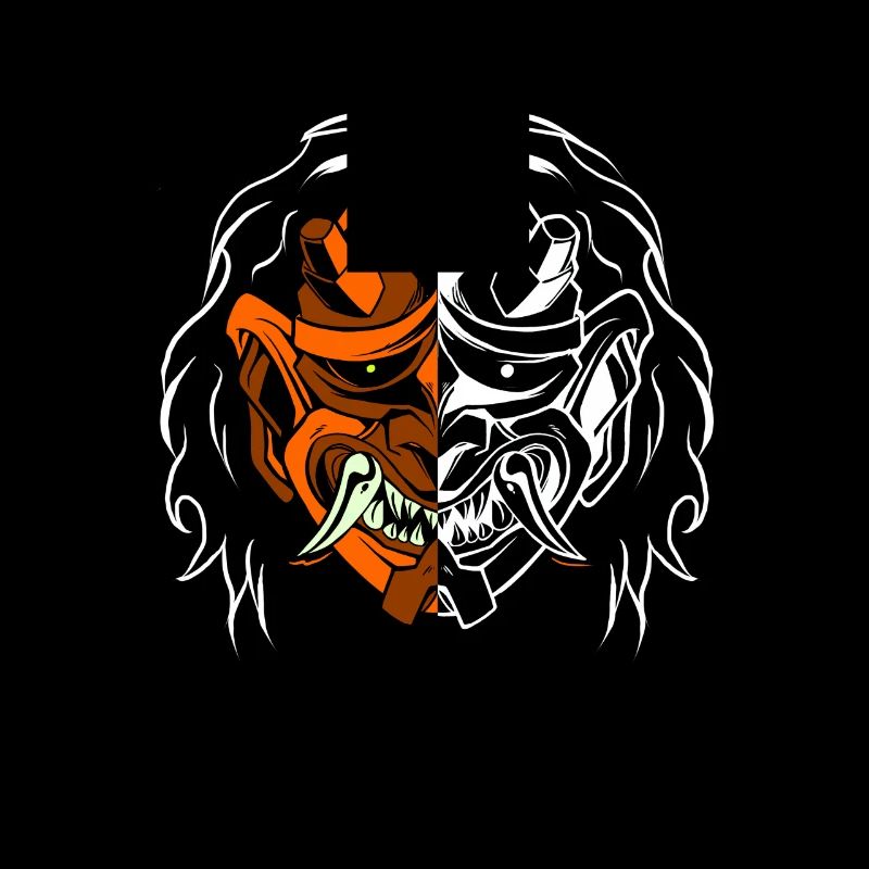 Double Oni Masque Démon Ninja Samouraï