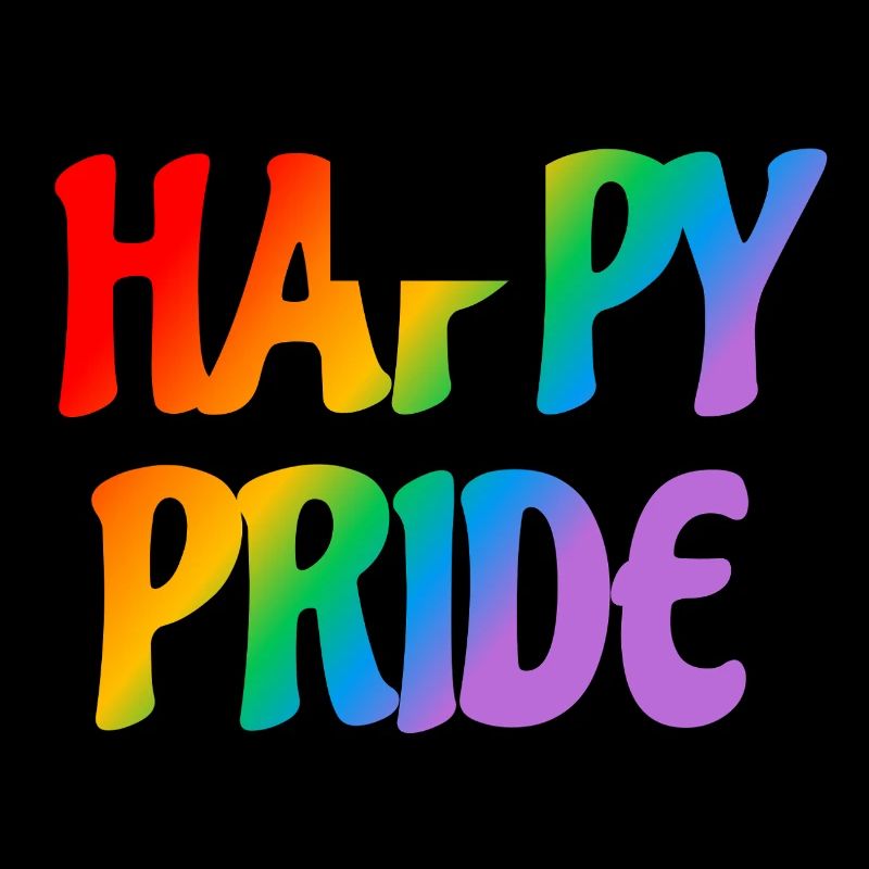 Happy Pride rainbow text