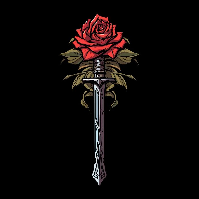 Rote Rose Goth Schwert