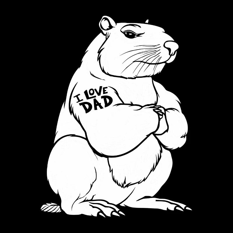 Capybara Capybara Biceps Tattoo I Love Dad