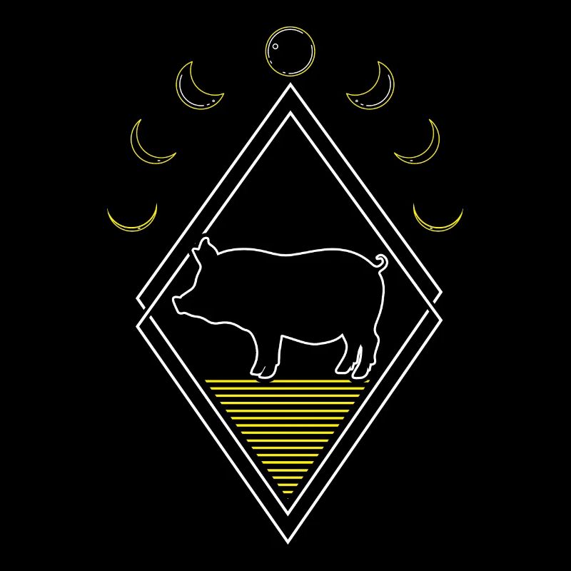 Pig Farmer Abstract Moon Phases