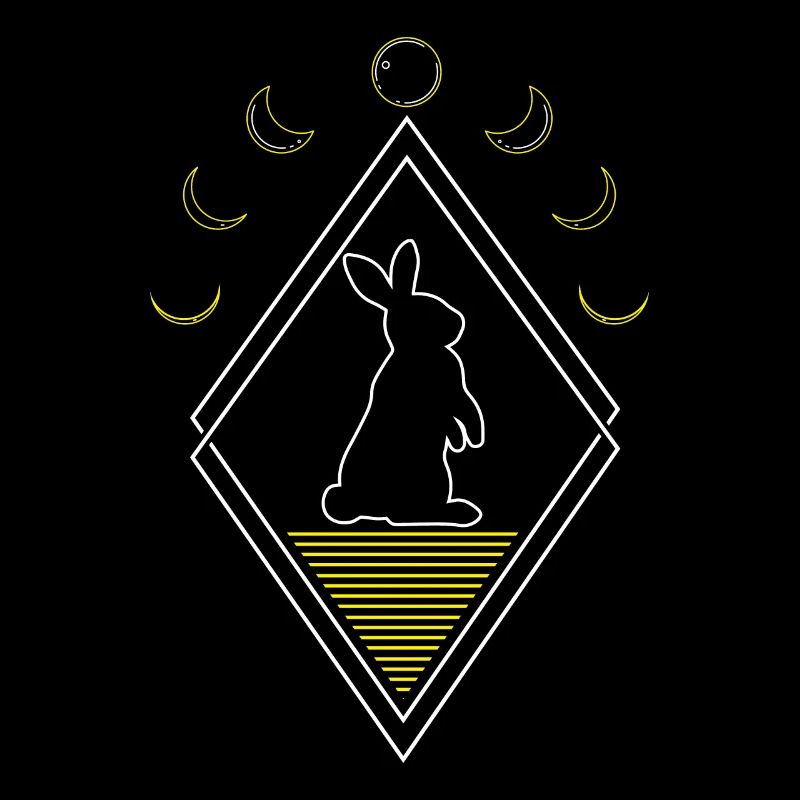 Bunny Rabbit Abstrait Phases de Lune