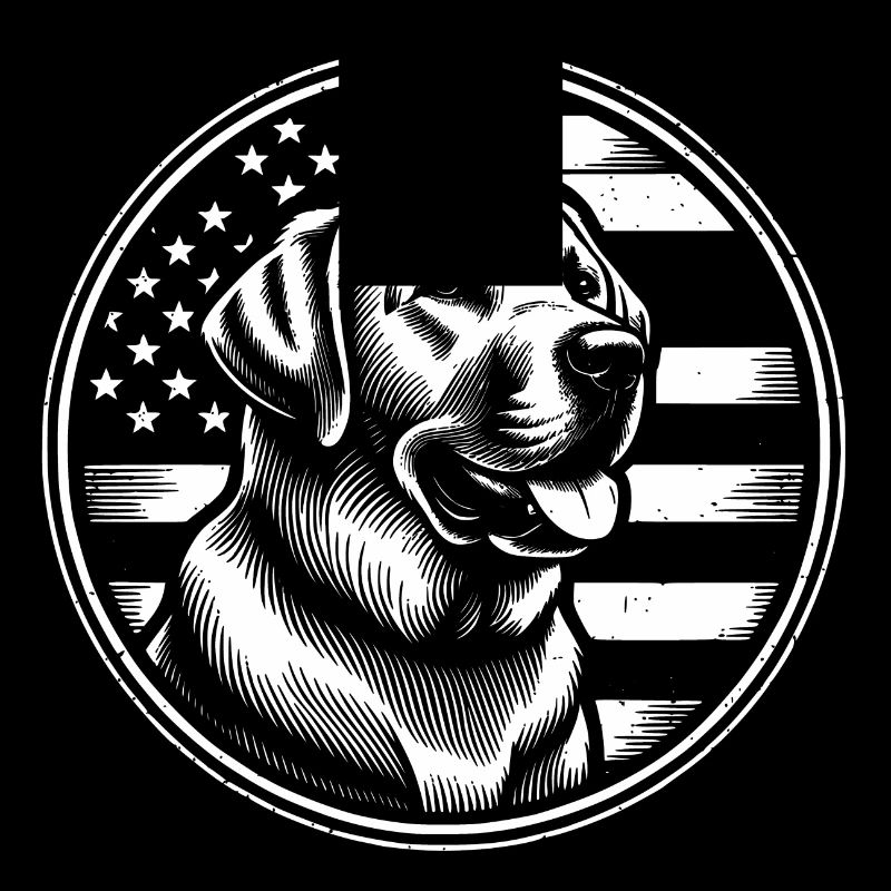 Labrador Retriever Lab avec drapeau américain
