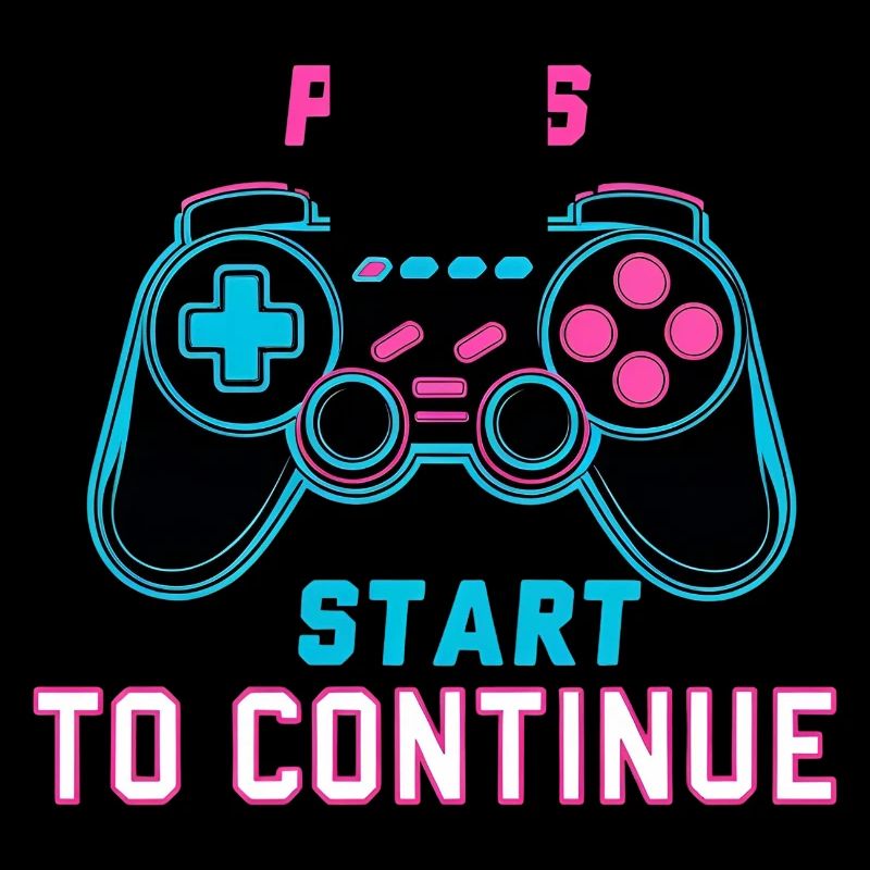 Press Start to Continue – Retro Neon Controller