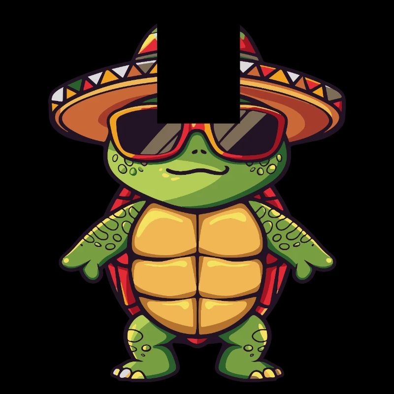 Turtle Comic Funny Sombrero