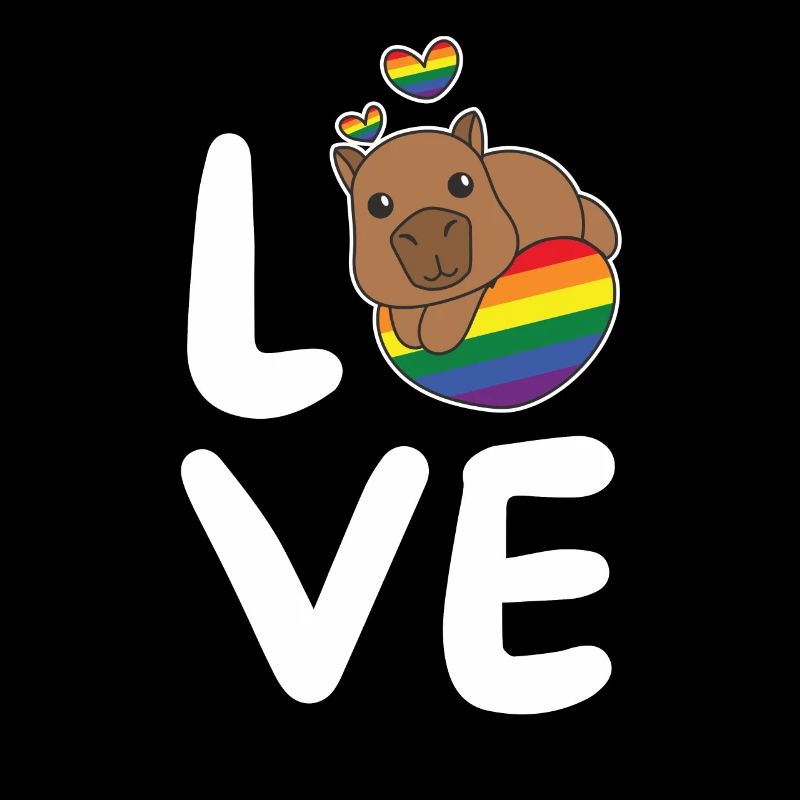 Rainbow Flag Pride LGBTQ Mignon Capybara