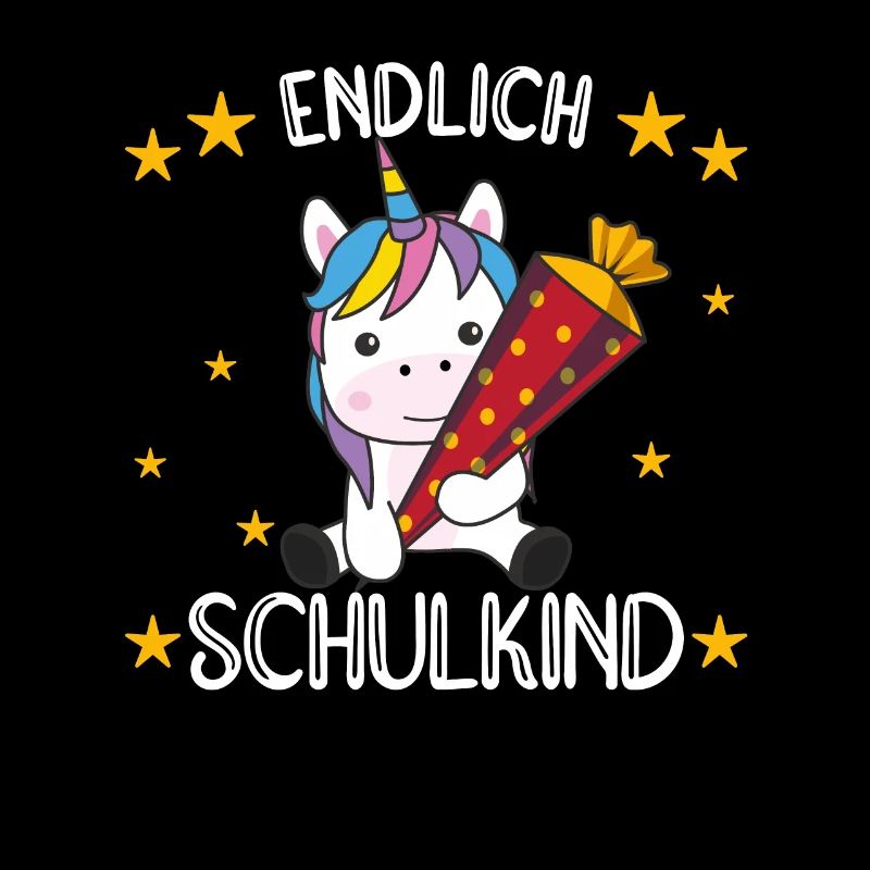 endlich Schulkind Einschulung Schule Einhorn