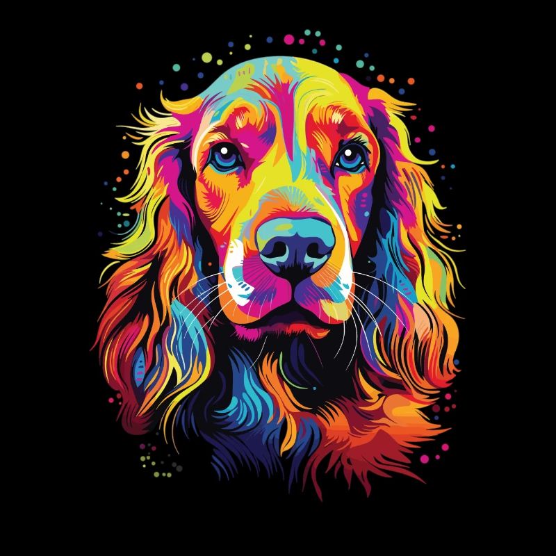 Wasserfarben Farbenfroher Cocker Spaniel