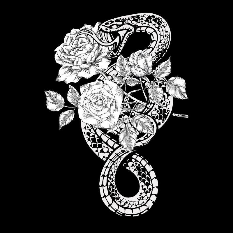 Occult Snake Roses Wicca Goth Witchcraft