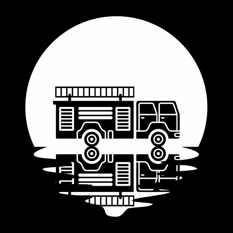 Circle and reflection - fire engine -