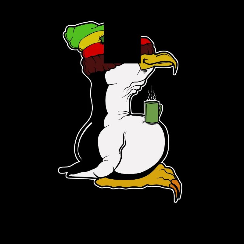 Tux Linux Pinguin Kaffeepause Computerfreak Rasta
