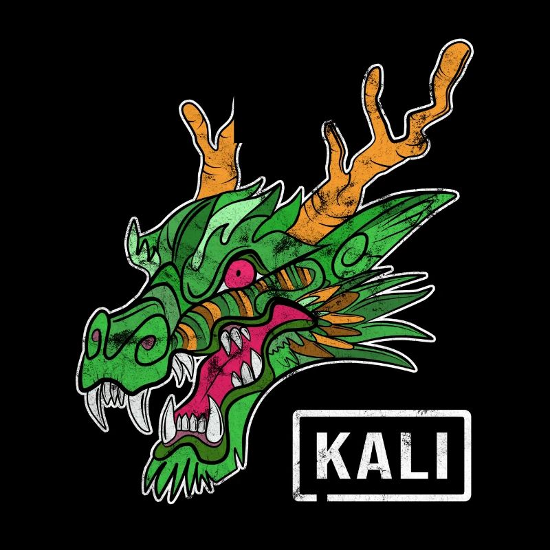 Kali Linux Computer Administrator Tux Drachen Kopf