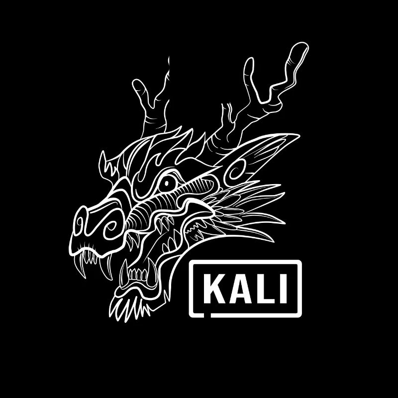 Kali Linux Computer Administrator Tux Drachen Kopf
