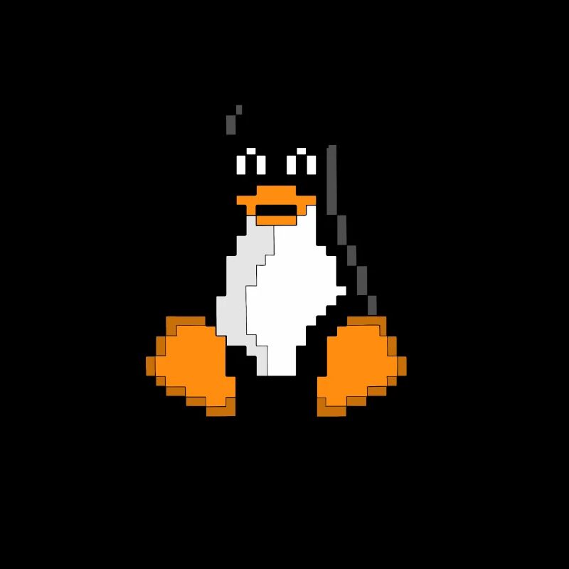 Linux Pinguin Pixel Art Sys Admins Computer Hacker