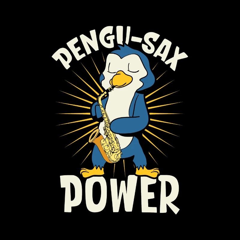 Pengu-Sax Power - Penguin on saxophone