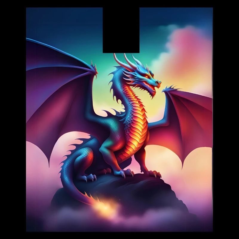 Drache auf einer Klippe