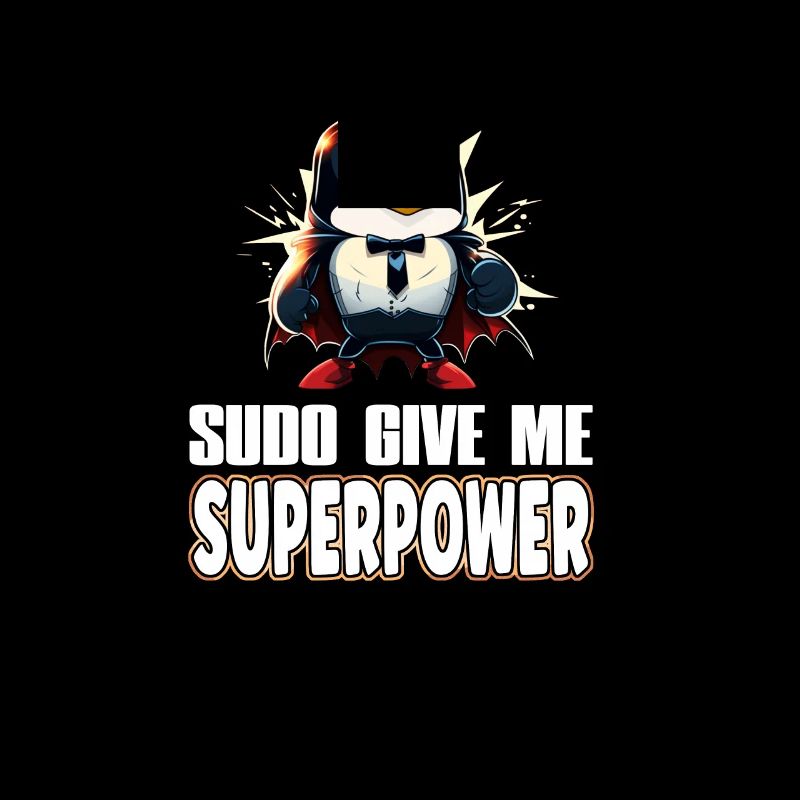 Linux Sudo Superpower Tux Superhero Penguin