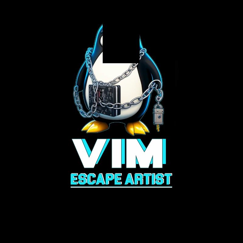 Funny for Linux Admins VIM Escape Artist Tux