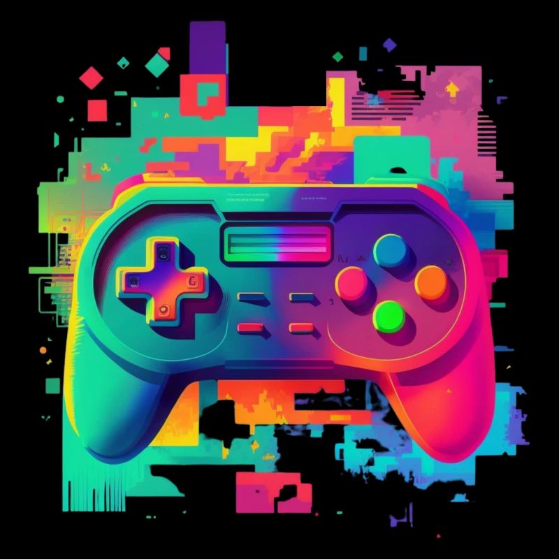 Retro colorful console