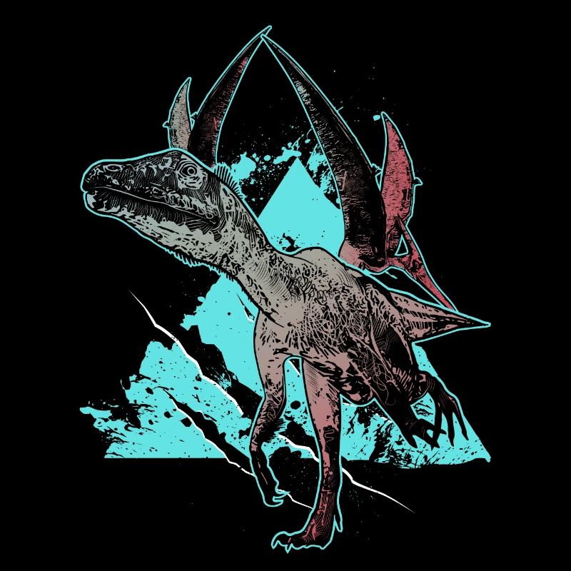 Dinosaure Utharaptor chasseur de la nature primitive