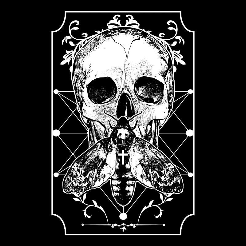 Skull Moth Gothic skull bone