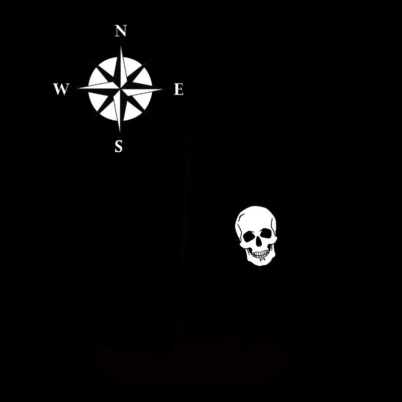 Pirate Ship Skull Compass Windrose Pirates