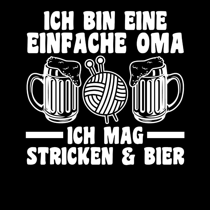 Großmutter Großmama Stricken Bier Omi Oma