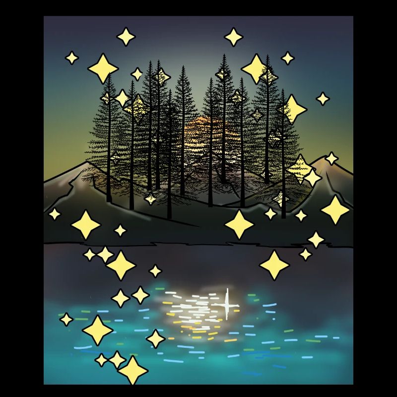 Night Sky Nature Wilderness Trees Mountains Finland